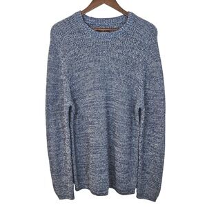 Alesbury Cotton Knit Sweater Blue Marled Crewneck NWT Coastal Prep Mens Size M